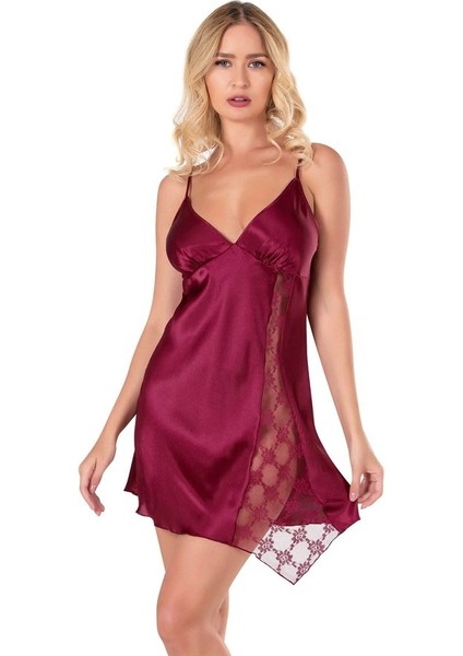 Bordo Kısa Saten Gecelik fiyatları