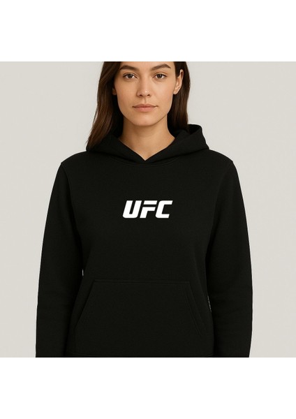 Relax Fit Kapüşonlu Kanguru Cepli Kalın Basic Düz Siyah Beyaz Sweatshirt