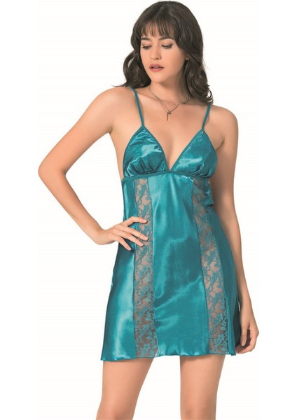 Petrol Kısa Saten Gecelik fiyatları