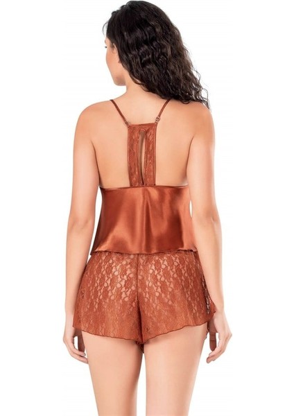 Tarçın Saten Babydoll Şort Takımı modelleri