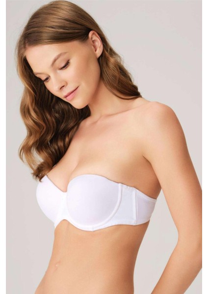 Balenli Destekli Dolgulu Askısız Straplez Günlük Klasik T-Shirt Sütyeni fırsatları