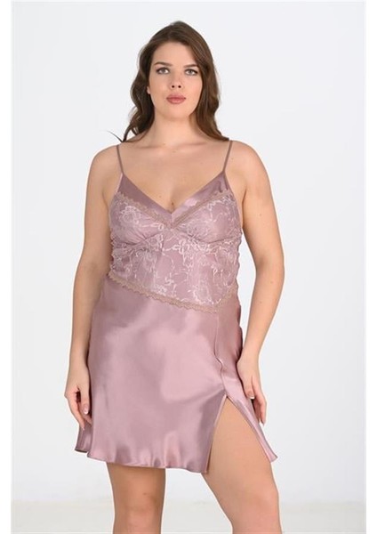 Büyük Beden 2li Vizon Sabahlık Takımı Bigsize 6205 fiyatları