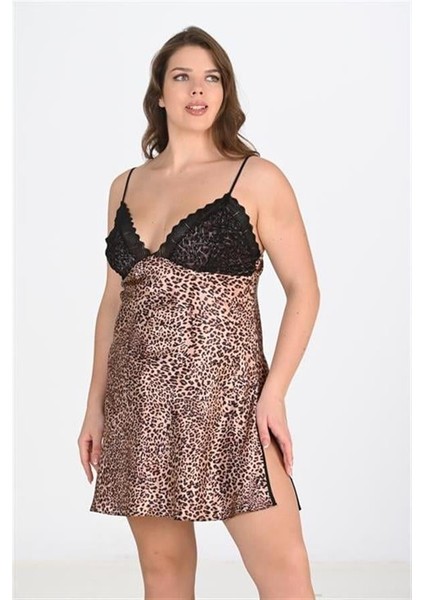 Büyük Beden 2li Leopar Sabahlık Takımı Bigsize 6203 fiyatları