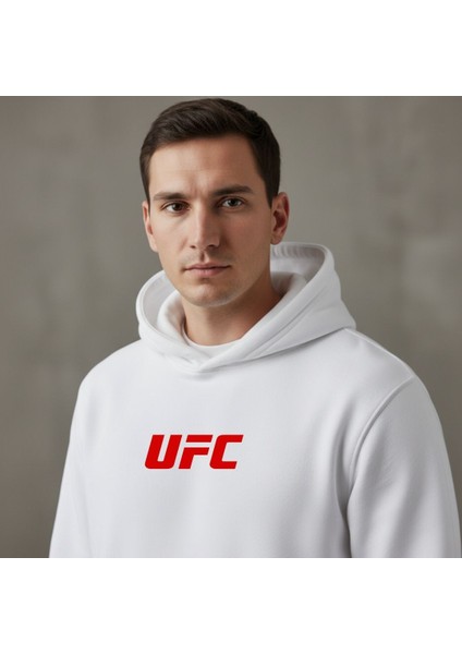 Relax Fit Kapüşonlu Kanguru Cepli Kalın Basic Düz Siyah Beyaz Sweatshirt