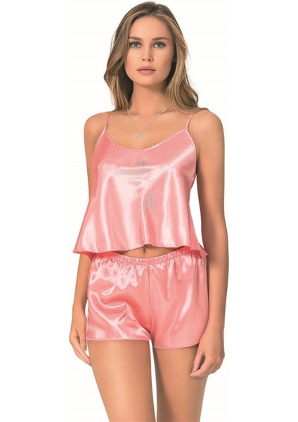 Mercan Saten Babydoll Şort Takımı fiyatları