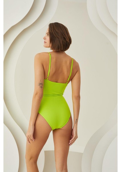 Özel Tasarım Bel Ip Detay Fitilli Yeşil Mayo fırsatları