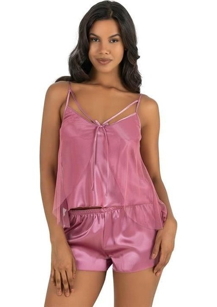 Gül Kurusu Saten Şort Takımı fiyatları