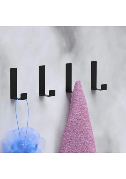 Yapışkanlı Askılık - Kapı Arkası Bornoz, Mutfak,, Havlu, Askılığı - 4'lü Set 3m Tasarım