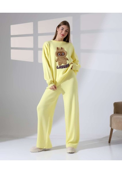 Labubu Desenli Oversize Triko Takım