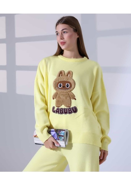 Labubu Desenli Oversize Triko Takım modelleri