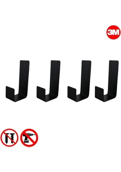 Yapışkanlı Askılık - Kapı Arkası Bornoz, Mutfak,, Havlu, Askılığı - 4'lü Set 3m Tasarım modelleri