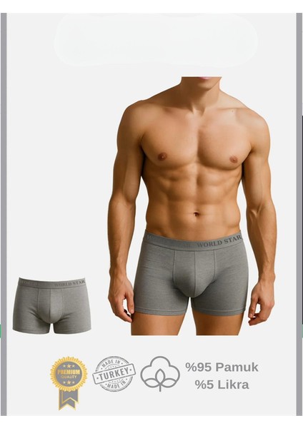 Pamuklu Düz Gri Renk Erkek Boxer fiyatları