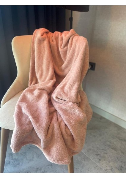 Tek Kişilik Battaniye Battaniye Tv Dekor Battaniyesi 100X170 Sarı Gül Kurusu