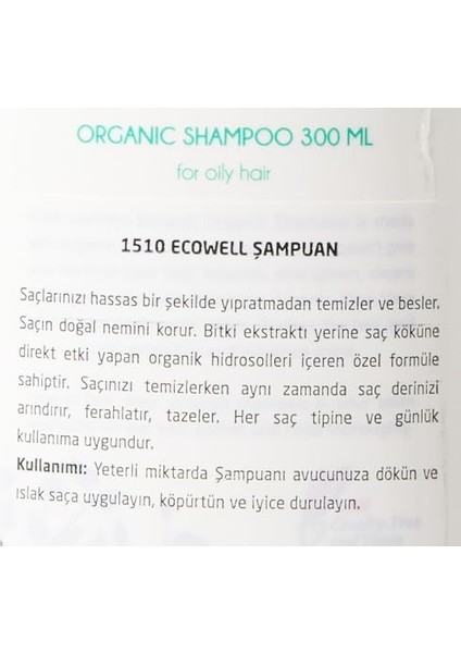 Ecowell Organik Yağlı Saçlar Için Vegan Saç Şampuanı (1 x 300 Ml) modelleri