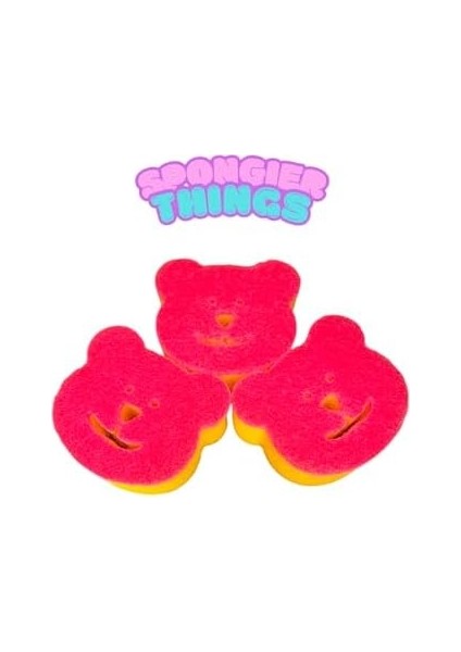 Things 3 Adet Keçeli Ayıcık Bulaşık Süngeri, Keçeli Ayıcık Sünger modelleri