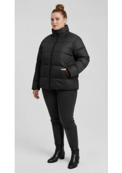 Kadın Şişme Mont Silikon Elyaflı Su Itici Kumaş