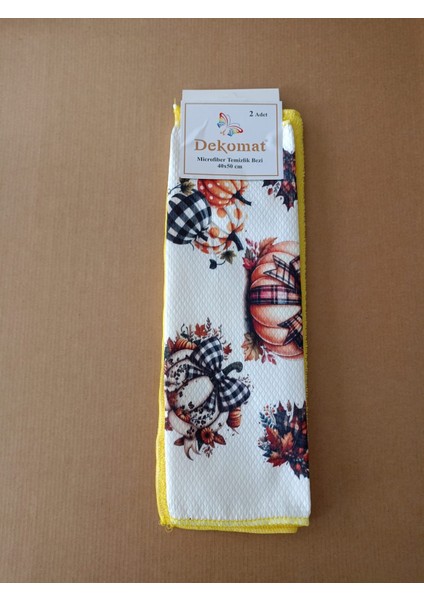 Microfiber Temizlik Bezi 40X50 2 Adet(Bir Adet Baskılı Bir Adet Naturel)