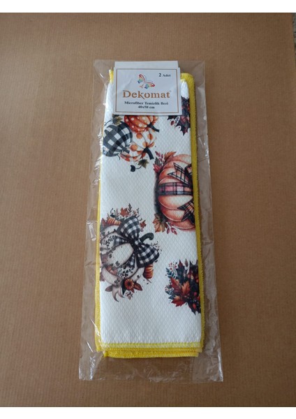 Microfiber Temizlik Bezi 40X50 2 Adet(Bir Adet Baskılı Bir Adet Naturel) modelleri