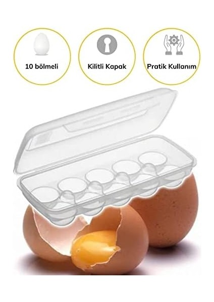 10 Bölmeli Kilitli Kapaklı Yumurtalık Saklama Kutusu YU110 fiyatları