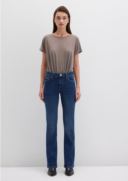 Molly Casual Vintage Koyu Mavi Jean Pantolon 1013683047