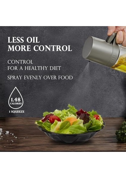 Pişirme Için Zeytinyağı Püskürtücüsü 2'li Set - Yemek Pişirmek Için Çok Yönlü Zeytinyağı Sprey Şişesi - 250 ml / 8 Oz Hava Fritözü, Salata,, Kavurma, Pişirme Temelleri Için Yağ modelleri