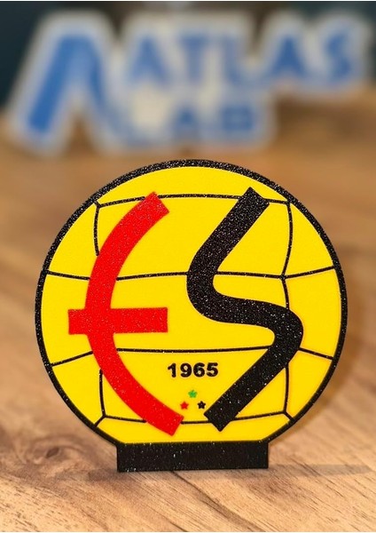 - Eskişehirspor 3D Baskı Logo – Masaüstü Dekoratif - Kırmızı Siyah Taraftar Hediyelik Ürün