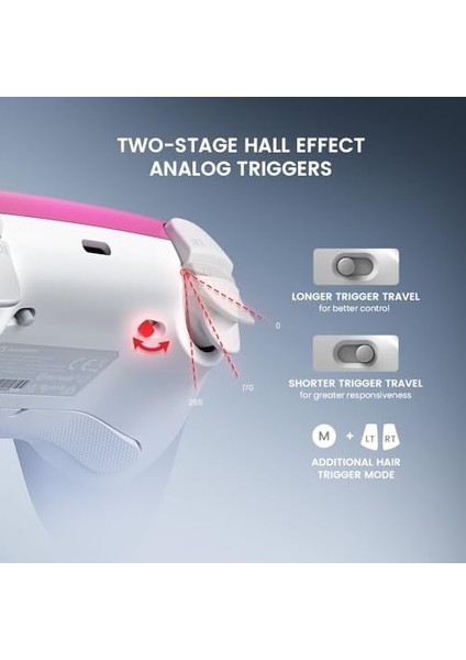 Super Gaming Controller For Pc/switch/ios/, Hall Effect Stick & Trigger, Rubberized Grips, Rgb, Swappable Abxy, Detachable Faceplate, 1000MAH With Charging fiyatları