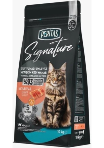 Signature Hamsi ve Somon Aromalı Tüy Yumağı Önleyici Kedi Maması 10 kg