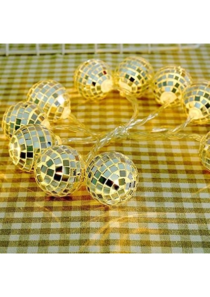 Mini Disko Topu Dekoratif Süsleme 10’lu LED Zinciri Pilli Süs LED fiyatları