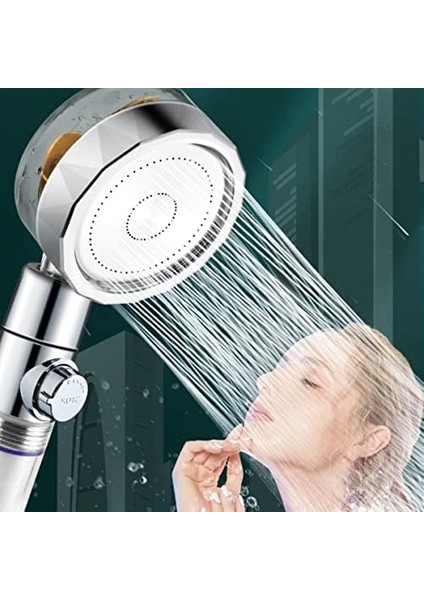 Turbo Pervaneli ve Filtreli Su Tasarruflu 360 Derece Dönebilen Ayarlanabilir Tazyikli Duş Başlığı modelleri