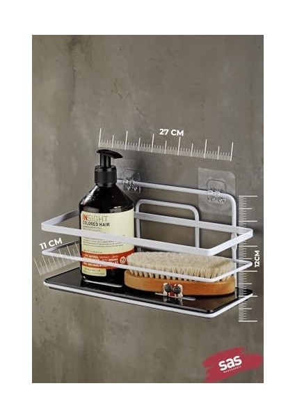 Haus Yapışkanlı Ömür Boyu Paslanmaz Ayarlanabilir Raf Düzenleyici Şampuanlık Beyaz Lş-01 Bs fiyatları