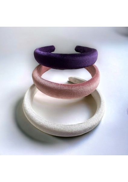 Az Bombeli Kadife Gri, Pembe ve Mavi Renk Üçlü Saç Tacı, Saç Tokası indirimleri