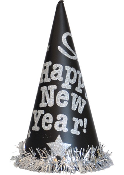 Yılbaşı Simli Büyük Şapka Gümüş