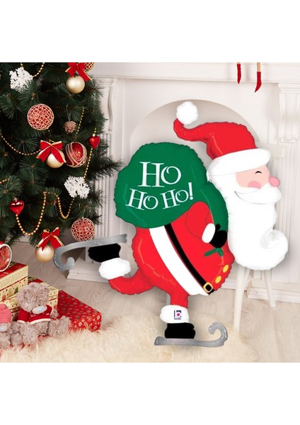 Yılbaşı Folyo Balon -Buz Pateni Noel Baba- 79 x 89 cm