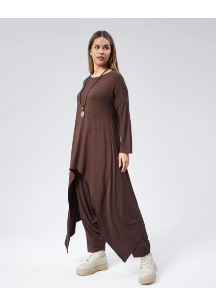 Kahverengi Tunik Elbise - Organik ve Şık Tasarım modelleri