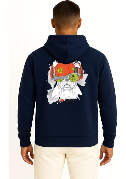 Kapüşonlu Funny Dog With Hat And Headphones Cep ve Sırt Tasarımlı Unisex Sweatshirt fiyatları
