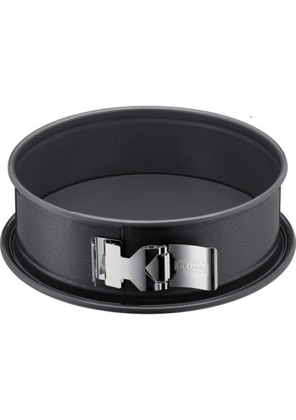 La Forme Springform Mit Flachboden, Ø 24 Cm, Runde Backform, Safeclick-Verschluss, Schnittfest, Auslaufsicher, Antihaftbeschichtet, Grau