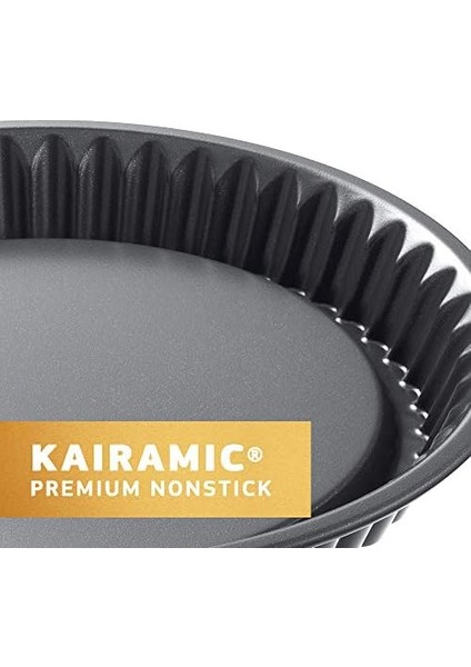 La Forme Springform Mit Flachboden, Ø 24 Cm, Runde Backform, Safeclick-Verschluss, Schnittfest, Auslaufsicher, Antihaftbeschichtet, Grau modelleri