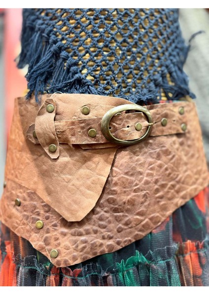 Seraphina Deri Kemer | Dokulu Hakiki Deri El Yapımı Bohem Bel Kemer