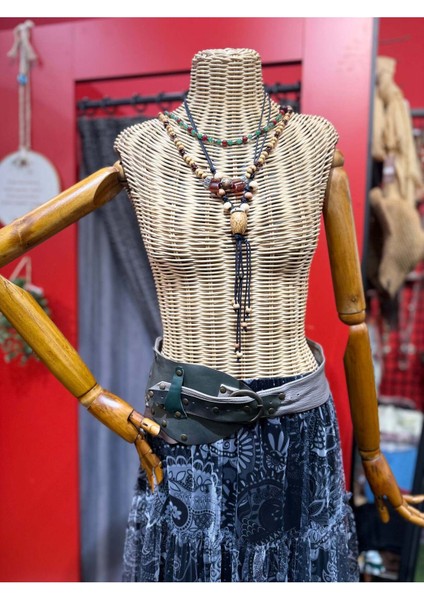 Seraphina Deri Kemer | Dokulu Hakiki Deri El Yapımı Bohem Bel Kemer fiyatları