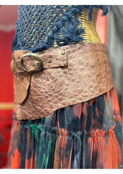 Seraphina Deri Kemer | Dokulu Hakiki Deri El Yapımı Bohem Bel Kemer fırsatları