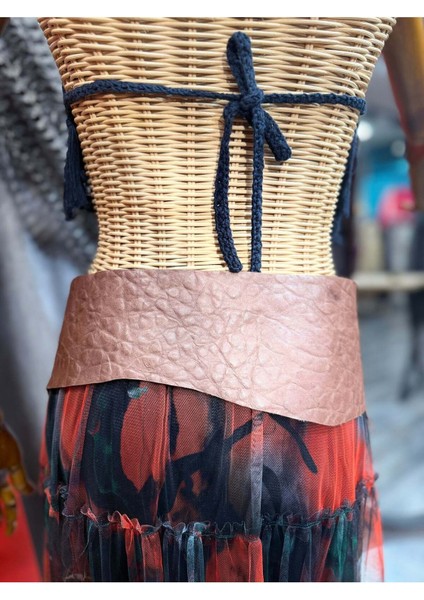 Seraphina Deri Kemer | Dokulu Hakiki Deri El Yapımı Bohem Bel Kemer