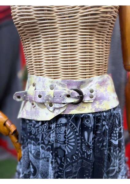 Phobos Deri Kemer | Pastel Desenli Hakiki Deri El Yapımı Bel Kemer fiyatları