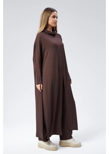 Kahverengi Triko Degaje Tunik - Konforlu ve Şık Tasarım modelleri