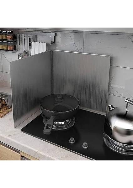 Yağ Sıçratmaz Ocak Arkası Katlanabilir Paslanmaz Metal Sac Kızartma Yağı Sıçratmaz L Köşeli Ocak Koruma 60 * 30 cm fiyatları