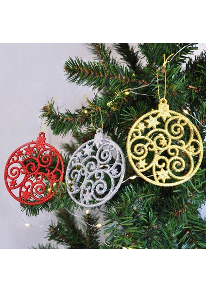 Yılbaşı Ağaç Süsü Simli 3lü 10 cm