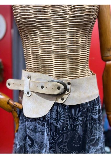 Agatha Deri Kemer | Kum Rengi Hakiki Deri El Yapımı Bel Kemer fiyatları