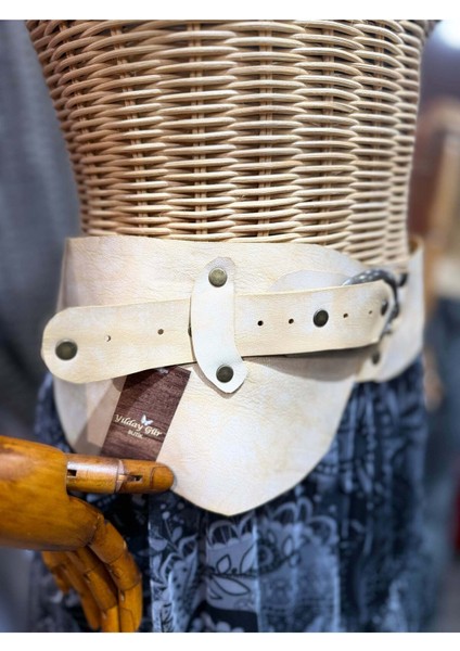 Agatha Deri Kemer | Kum Rengi Hakiki Deri El Yapımı Bel Kemer indirimleri