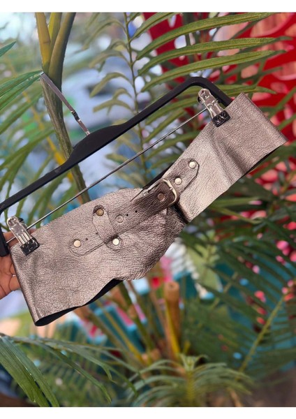 Opaline Deri Kemer | Taş Renk El Yapımı Bohem Tasarım