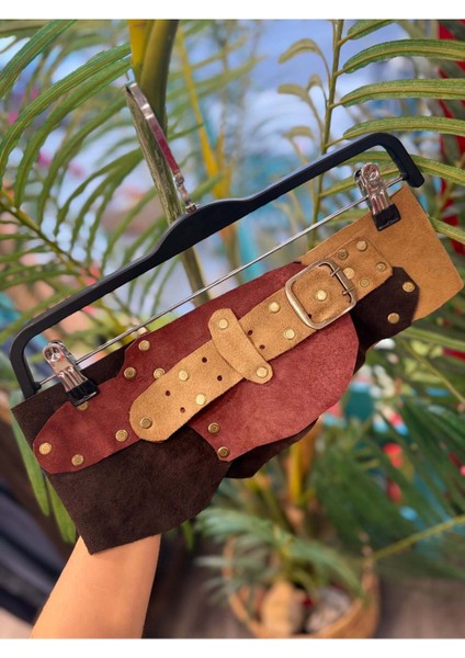 Brunelle Deri Kemer | Çift Tonlu El Yapımı Bohem Tasarım